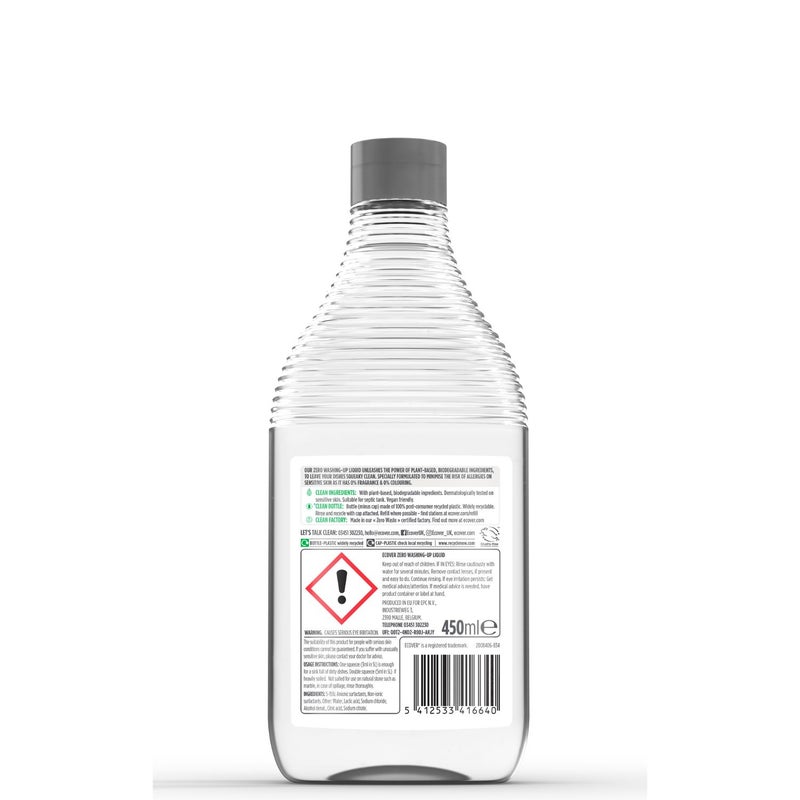 ecover Zero Sensitive Washing Up Liquid - 450 ml - Image 2